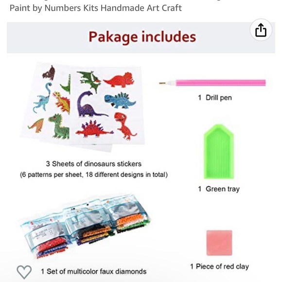 95. Kids dinosaurs diamond sticker - Picture 4 of 5